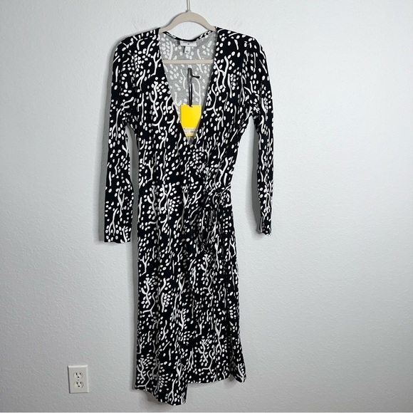 Diane Von Furstenberg Dress Women Large Wrap Midi Sea Spots Target Collab J - Picture 2 of 8